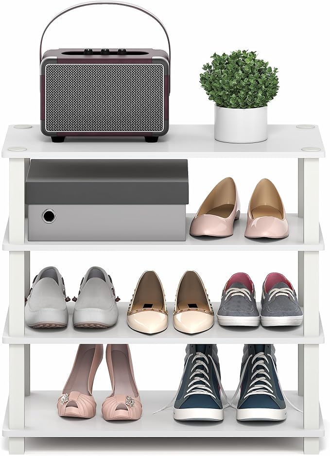 Furinno Turn-S-Tube Shoe Rack, 4-Tier Shoe Organizer, Shoe Storage, 11.6 x 23.6 - Image 4