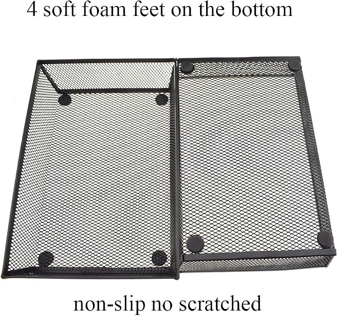 HAHIYO Stackable Mesh Tray Cup 9 x 6 x 2 inches Sturdy Container - Image 2