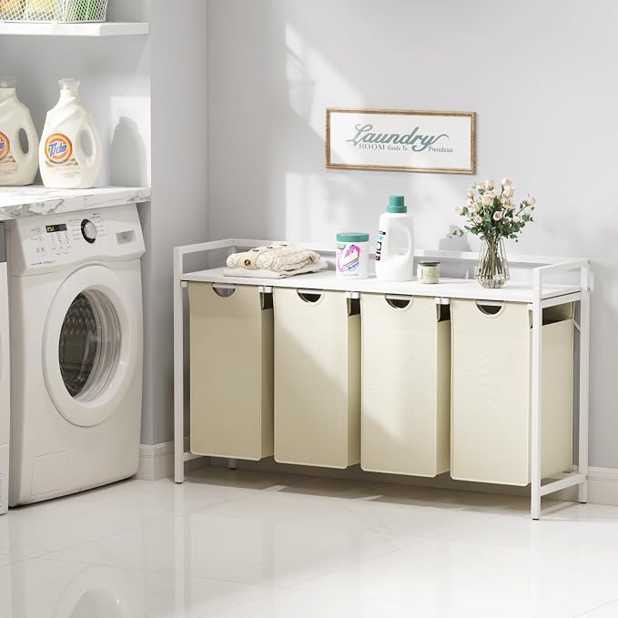 Lifewit Laundry Hamper 4 Section, 168L Pull out Laundry Clothes Basket Organizer - Image 6