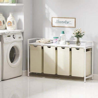 Lifewit Laundry Hamper 4 Section, 168L Pull out Laundry Clothes Basket Organizer - Image 6