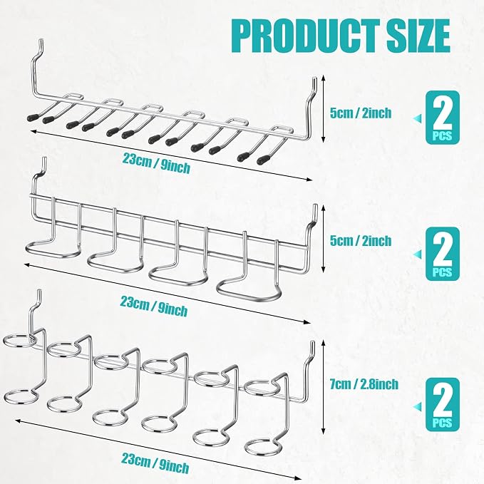 Coume 6 Pcs Pegboard Screwdriver Holders Organizer Pegboard Plier Holders - Image 2