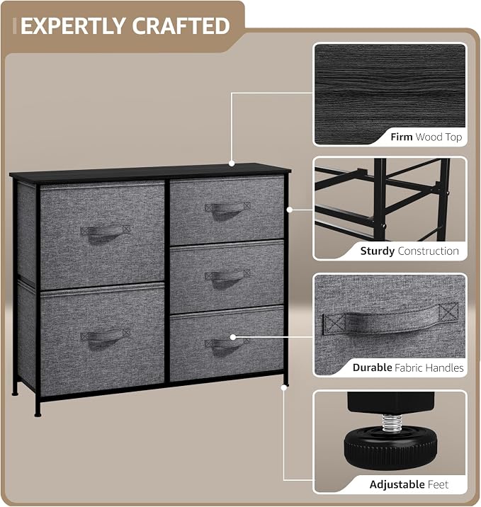 Sorbus Dresser with 5 Drawers - Image 4