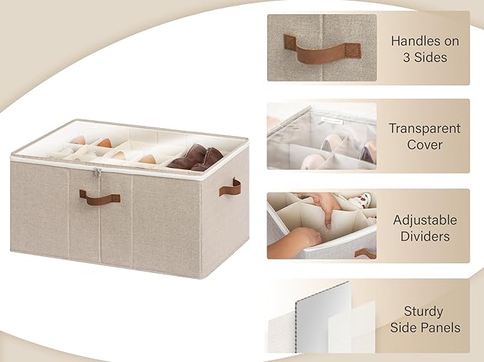 StorageWorks Shoe Organizer for Closet, Fits up to 24 Pairs, Shoe Cubby Storage - Image 4
