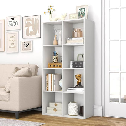 POWERSTONE 8 Cube Storage Organizer Set of 2, 4 Tier Cubby Bookshelf - Image 8