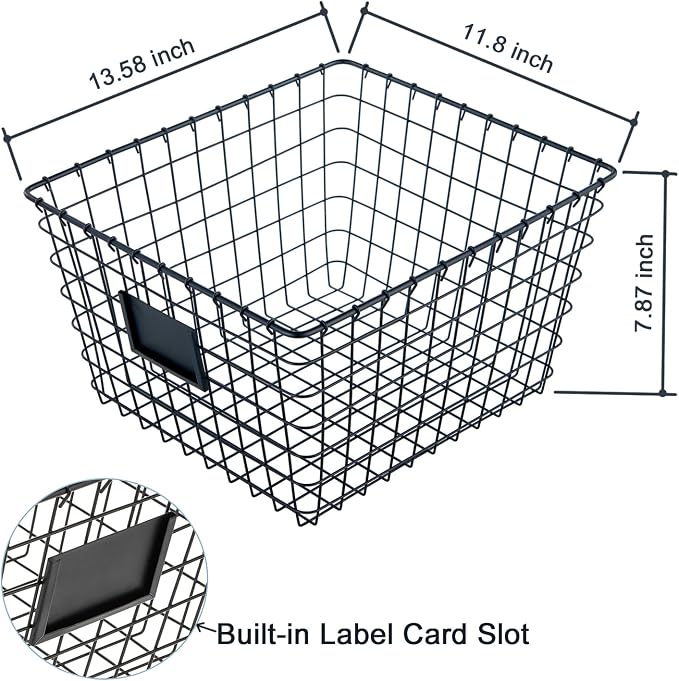 JUNCHU CHERRY 4 Pack【Extra Large】 Wire Handmade Storage Basket - Image 2