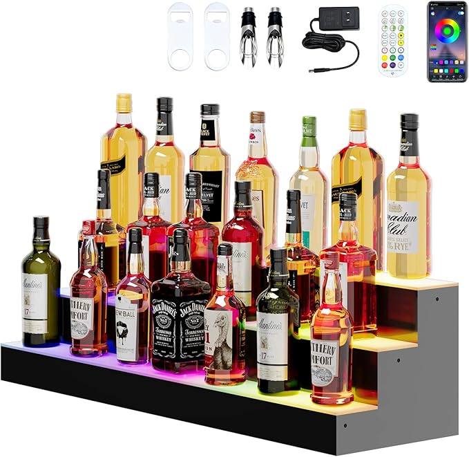 Dethan 3 Tier 40 Inch Liquor Bottle Display Shelf by ProfessionalAcrylicFactory