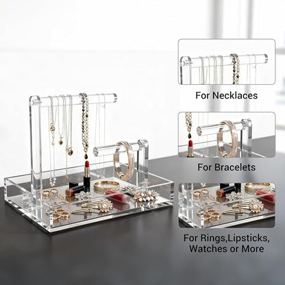 LUGUNU 2-Tier Bracelet Holder & Necklace Display Stand - Image 3