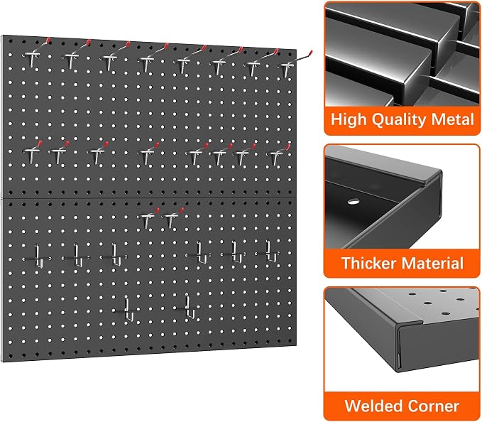 WALMANN Metal Pegboard Panels for Wall Garage Tools Storage Pegboard for Garage - Image 5