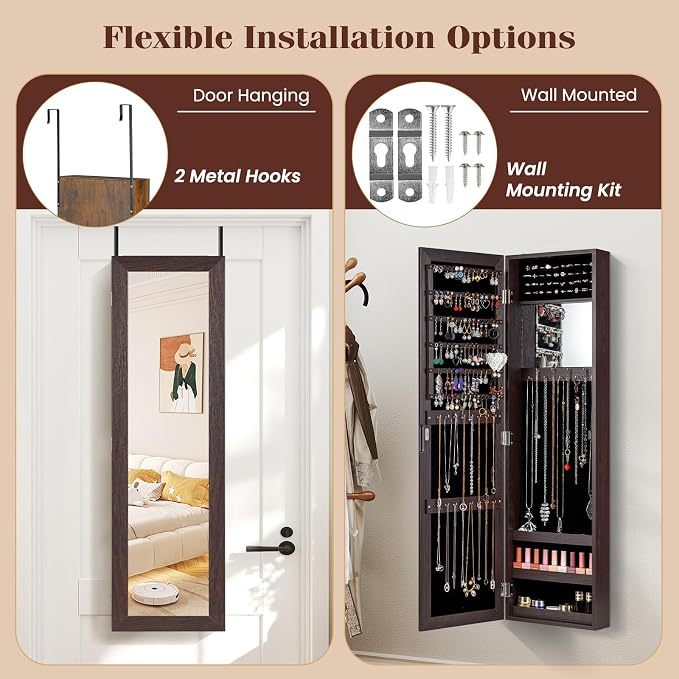 Giantex Wall Mounted Jewelry Cabinet - Image 4