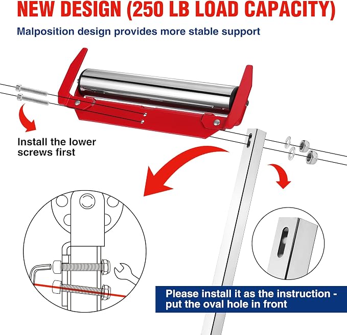 WORKPRO Folding Roller Stand Height Adjustable, Heavy Duty 250 LB Load Capacity - Image 2