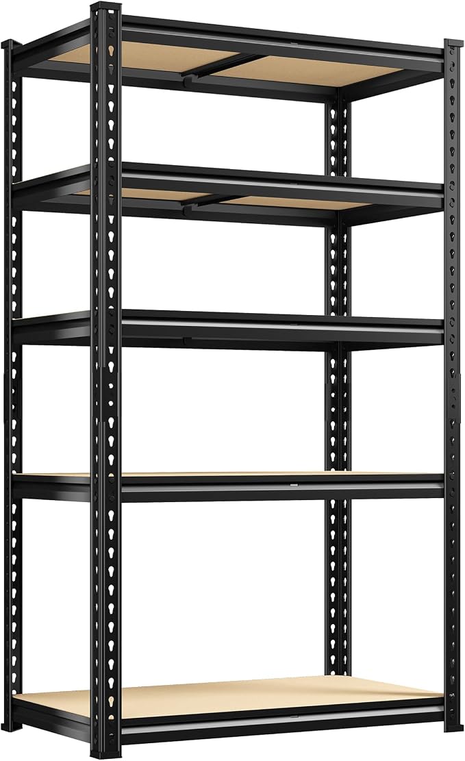 REIBII Storage Shelves 1600LBS Garage Shelving Heavy Duty Metal Shelving 5 Tier by REIBII