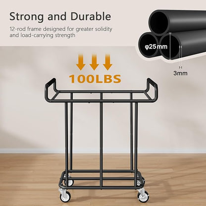 Laundry Hamper with Wheels, 250L Rolling Medium Laundry Basket - Image 4
