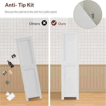 Iwell Tall Bathroom Cabinet, Storage Cabinet - Image 9