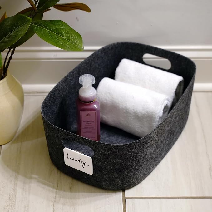 Welaxy Large Storage Basket Felt Open Desk Organize bin Shelf Box - Image 2