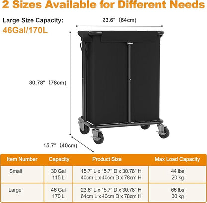 Hodonas Laundry Basket with Wheels, Rolling Laundry Hamper, 46 Gallons - Image 6