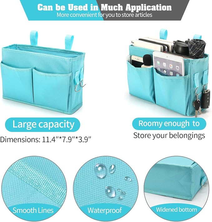 Bseash Bunk Bed Organizer, Bedside Caddy Hanging Bed Organizer Storage Bag - Image 3