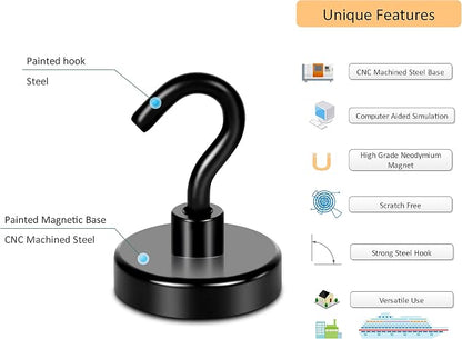 Neosmuk Magnetic Hooks, Heavy Duty 130lb+ Strong Magnet Hook - Image 7