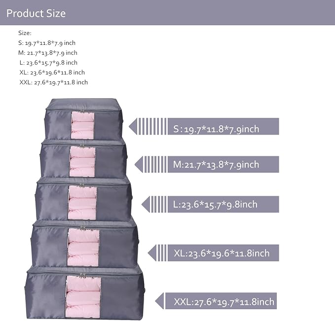 Comforter Storage Bags Containers, Pillow Beddings/Blanket Clothes Organizer - Image 4