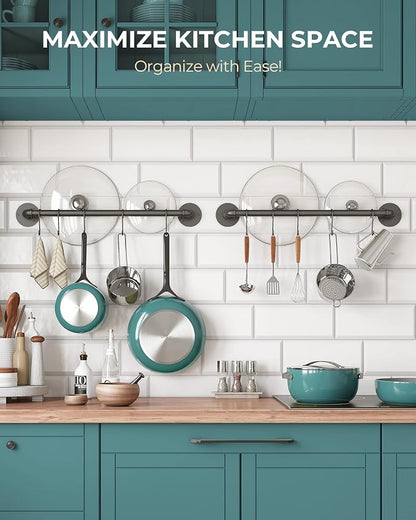 OROPY Wall Mounted Pot Pan Rack 21'' Set of 2, Industrial Utensils Wall Hanger - Image 2