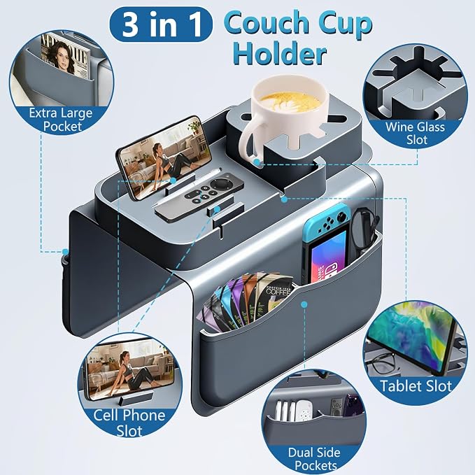 Silicone Couch Cup Holder Tray - Image 5