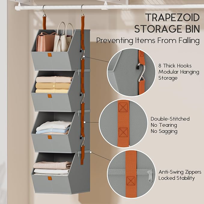 Hanging Closet Organizer 4 Tier - Image 2