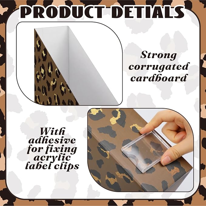 Leopard Print Magazine File Holder Decorative Set of 4 | Foldable Magazine - Image 4