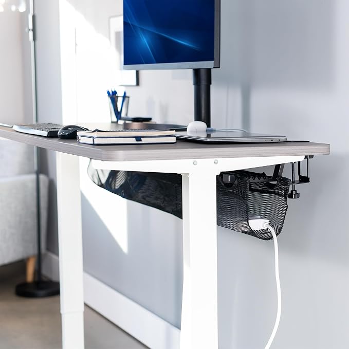 VIVO No Drill Clamp-on 55 inch Mesh Net Under Desk Cable Management Wire - Image 7