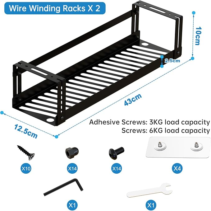 Under Desk Cable Management Tray, 17 in Metal Cable Tray Basket - Image 4