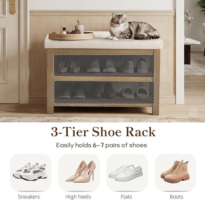 Zihanhome 2 Tier Shoe Rack Bench - Image 6