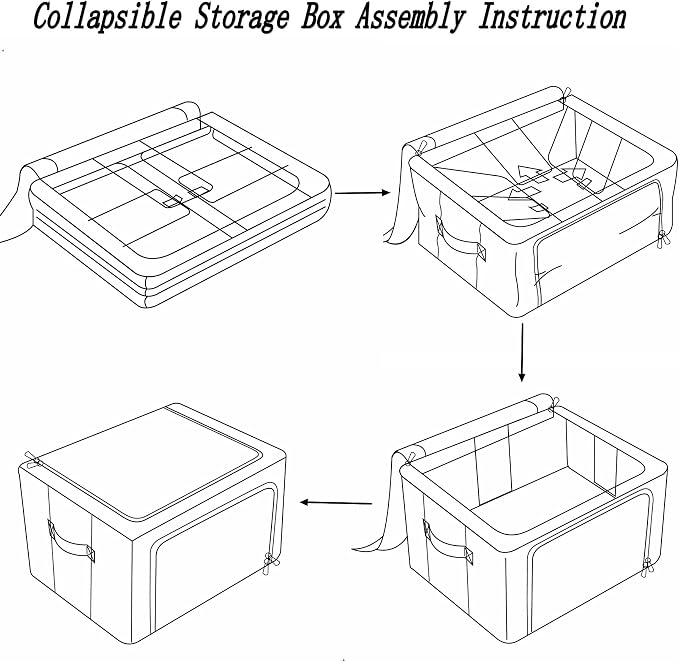 FHSQX 2 Pack Clear Window Storage Bins Foldable Fabric Storage Bins Boxes - Image 7