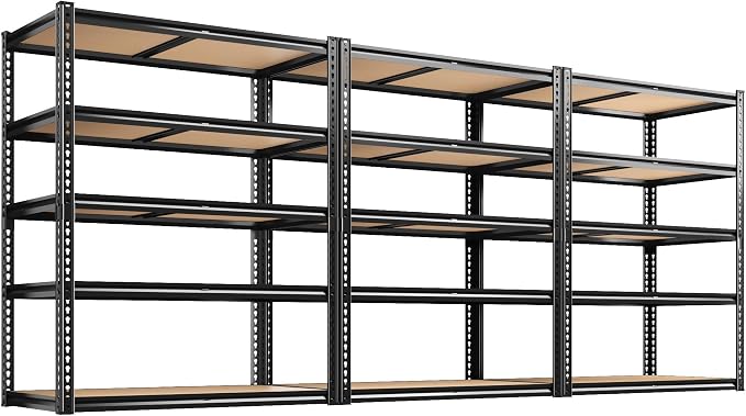 ROOMFAVE 72" H Storage Shelves 5 Tier Garage Shelving Heavy Duty, 2050LBS by RoomFave-organizeyourjoy