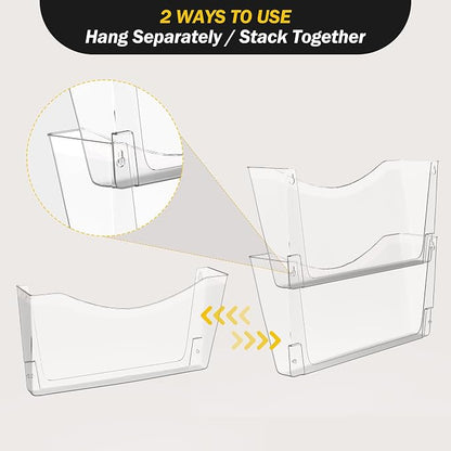 Kuntine.B 3 Pack White Single Pocket File Holder Hanging Wall Organizer - Image 5