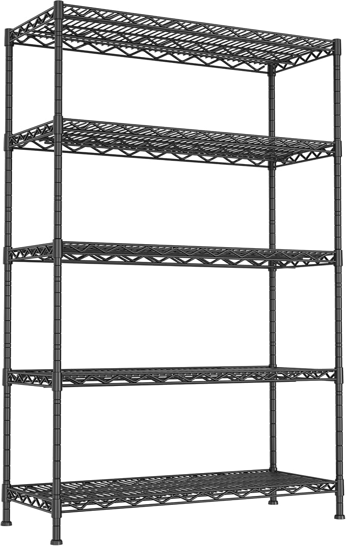 REGILLER 5-Wire Shelving Metal Storage Rack Adjustable Shelves, 17.7" D×47.3" by REGILLER