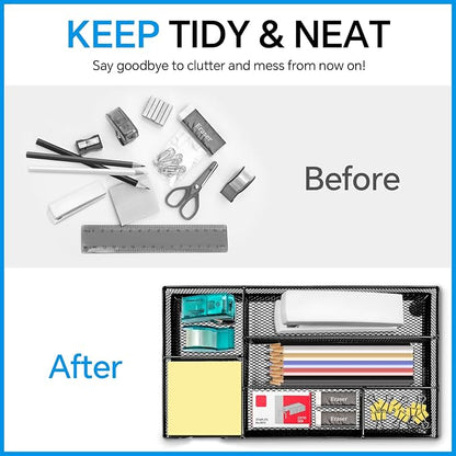 Desk Drawer Organizer, Office Drawer Divider Organizer Tray - Image 7