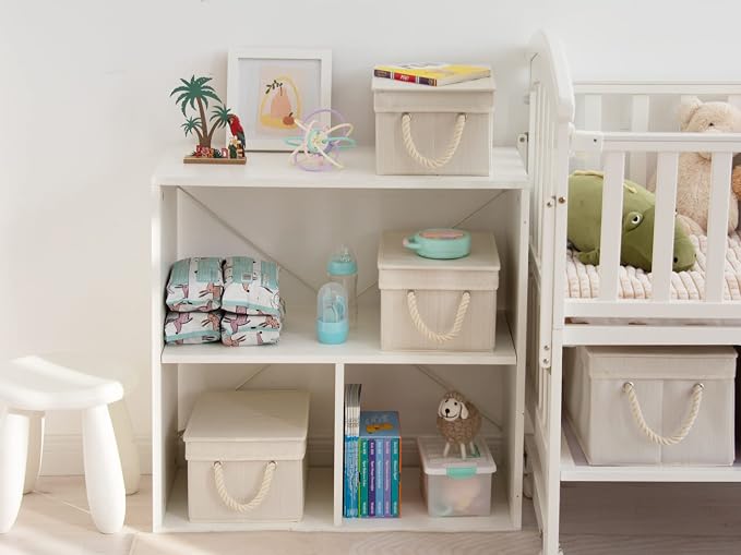StorageWorks Storage Bins with Lids, Decorative Storage Boxes with Lid and Soft - Image 4