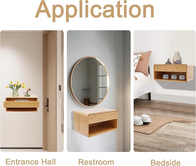 Bamboo Floating Nightstand - Image 6