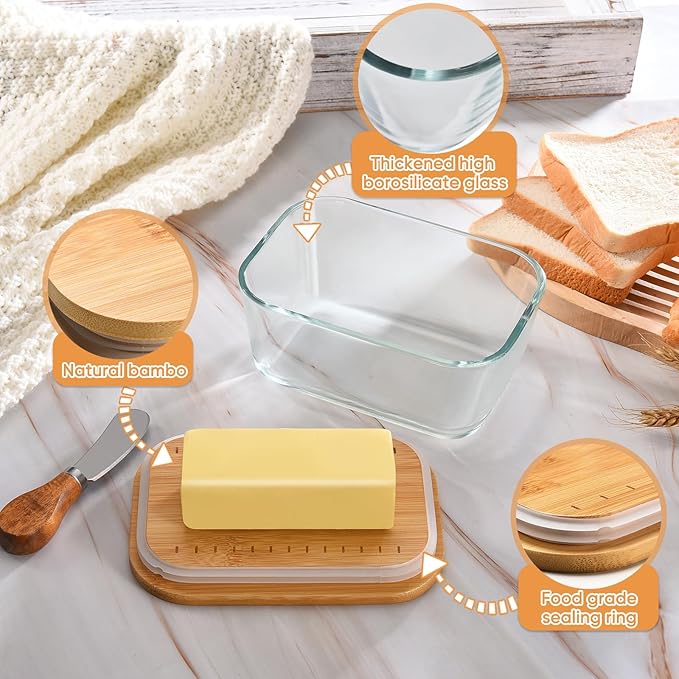 Glass Butter Dish With Sealed Lid - Image 5