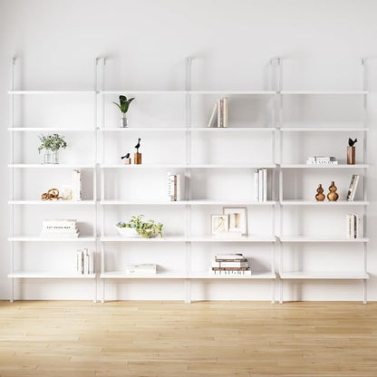 Nathan James Theo 6-Shelf Tall Modern Bookshelf, Wall Mount Ladder Shelf by Unknown
