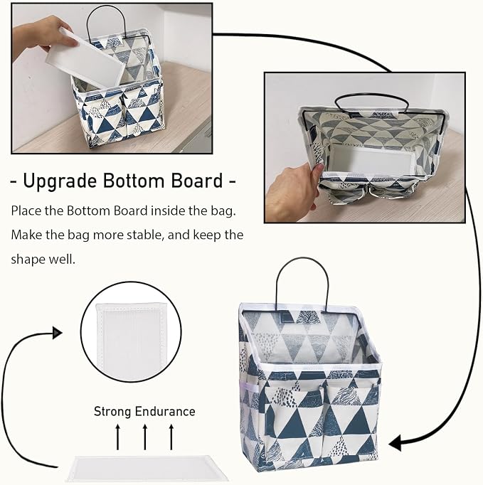 Kanrichu 2pcs Small Wall Hanging Organizer Bag, Linen Fabric Door Hanging - Image 2