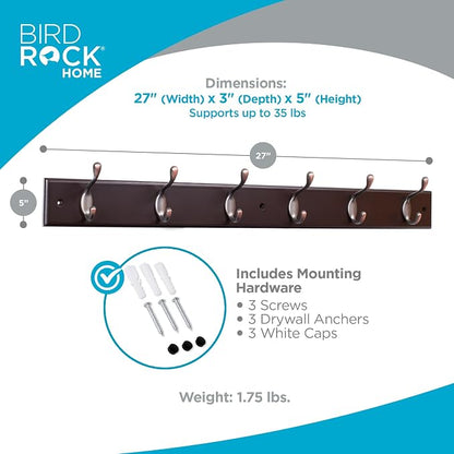 BIRDROCK HOME Hook Coat and Hat Rack - Image 3