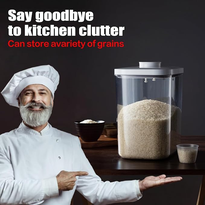 Rice Container - 25 Lbs/12KG/12L Rice Dispenser Storage - Image 5