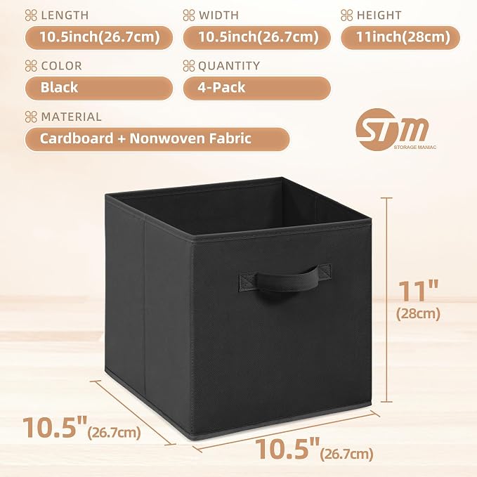STORAGE MANIAC Storage Cubes, 11 Inch Collapsible Storage Bins - Image 2