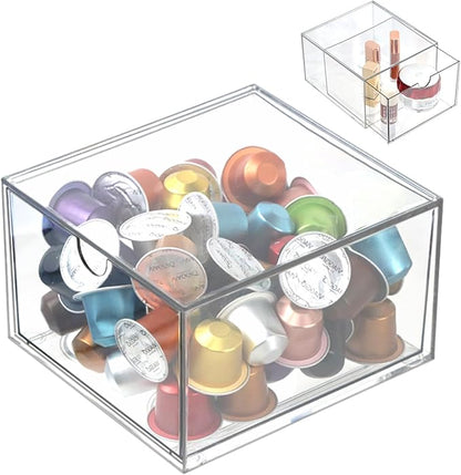 Clear Drawer, Arclic Box, Makeup Organizer Container, Tissue Dryer Sheet Holder by ZEXALOR