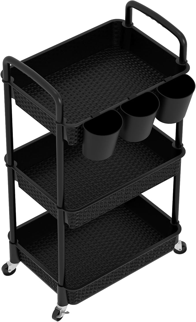 MOYIPIN 3-Tier Plastic Rolling Utility Cart - Image 9