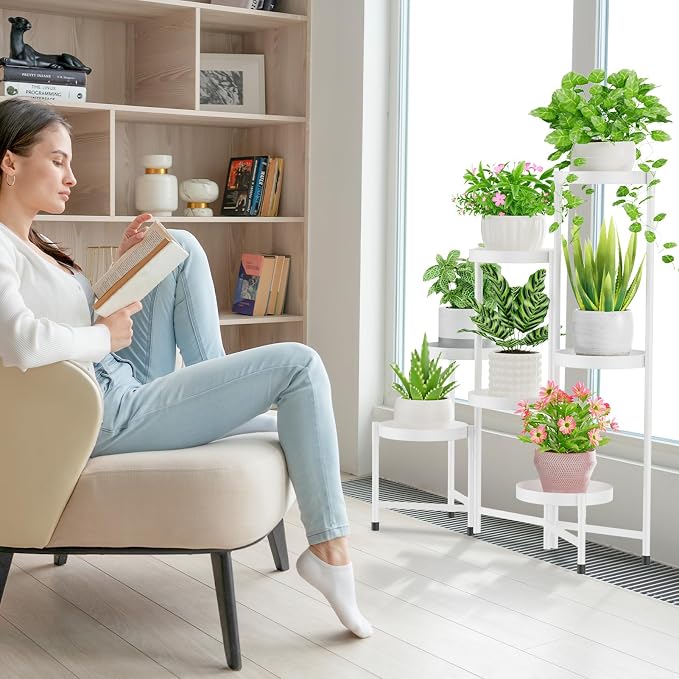 iDavosic.ly Plant Stand Indoor Outdoor, 8 Tier Corner Metal Flower Display - Image 6