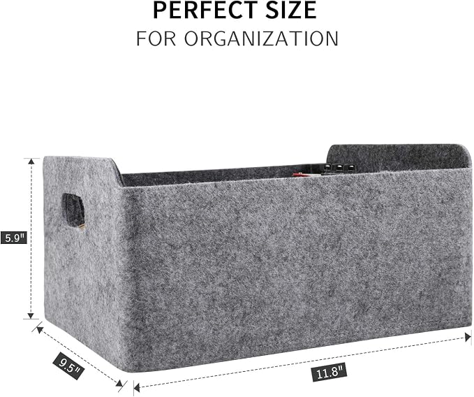Welaxy Storage Baskets Collapsible Felt Storage bin Foldable Shelf Drawers - Image 3