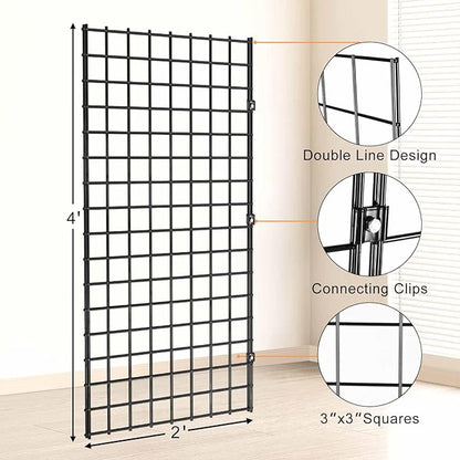 2' x 4' Black Gridwall Panels, Commercial & Home Wall Grid Display - Image 2
