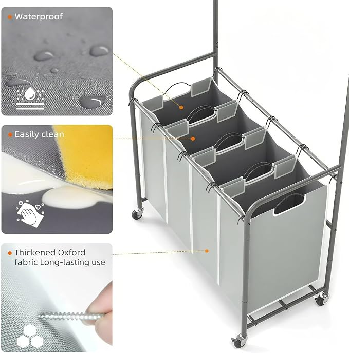 ROMOON Rolling Laundry Basket Organizer - Image 2