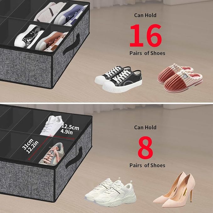 Onlyeasy Sturdy Under Bed Shoe Storage Organizer - Image 8