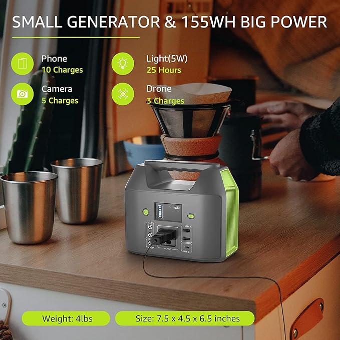 EnginStar Portable Power Station, 150W 155Wh Power Bank - Image 2